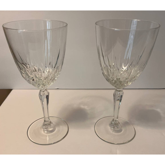 Unknown Other - Luminary Crystal Wine Glasses‎ Set of 2 7" Tall x 3" Wide